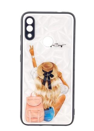 Чохол prisma для телефона xiaomi note 9 / redmi note 7 pro бампер малюнок lady airplane