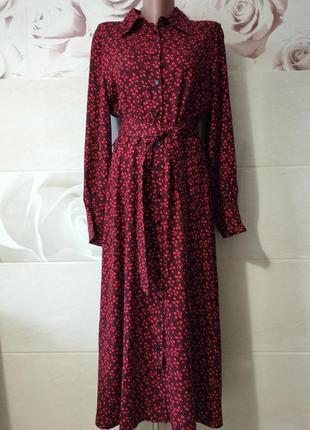 Натуральное платье-рубашка marks & spenser длина 122