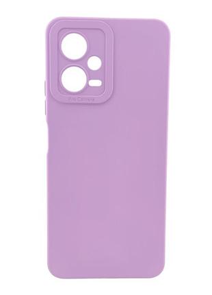 Чехол tpu pro camera для телефона xiaomi redmi note 12 5g бампер с микрофиброй сиреневый