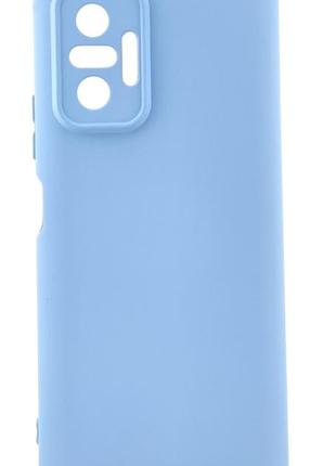 Чехол silicone case box для xiaomi poco x3 pro 4g бампер с микрофиброй голубой