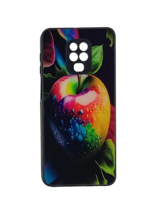 Чохол glass case для xiaomi note 9 pro бампер black apple