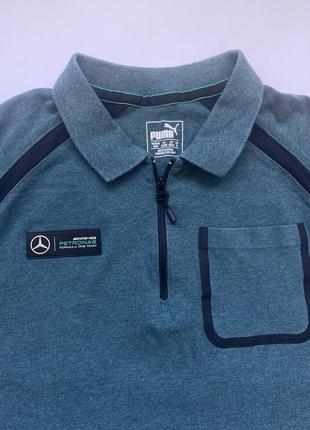 Чоловіча футболка поло puma mercedes benz amg formula one зеленого кольору3 фото