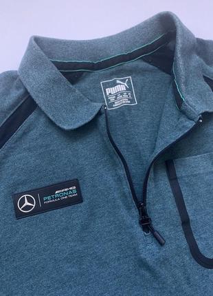 Чоловіча футболка поло puma mercedes benz amg formula one зеленого кольору4 фото