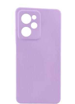 Чехол silicone case для телефона poco x5 pro 5g бампер с микрофиброй сиреневый