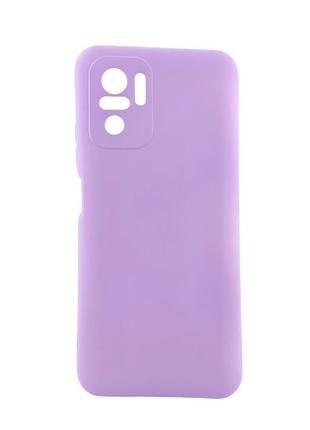 Чехол silicone case для телефона xiaomi redpoco x3 pro / redpoco x3 pros бампер с микрофиброй сиреневый
