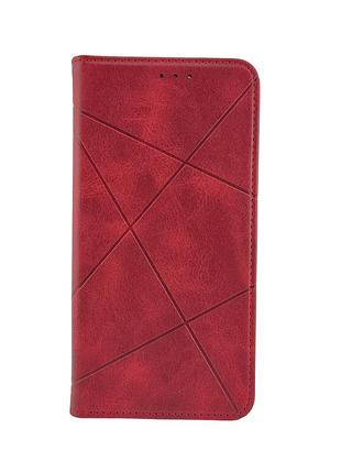 Чохол книжка business leather для xiaomi redmi note 11 / redmi note 11s на магніті з підставкою червоний