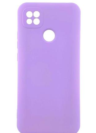Чехол silicone case для xiaomi redmi 9c бампер с микрофиброй сиреневый