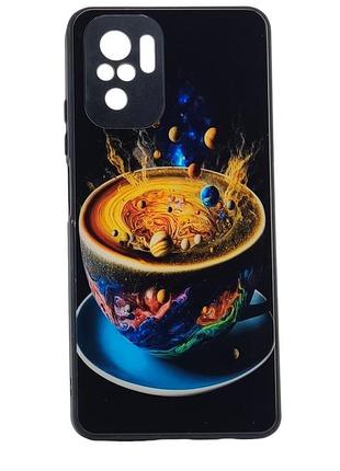Чехол glass case для xiaomi redpoco x3 pro 4g / redpoco x3 pros стеклянный черный бампер с рисунком mug