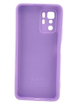 Чехол silicone case для телефона xiaomi redmi note 10 pro 5g (china) бампер с микрофиброй сиреневый3 фото