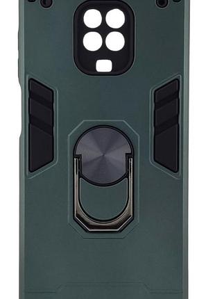 Протиударний чохол armored ring для xiaomi note 9 pro бампер із підставкою зелений
