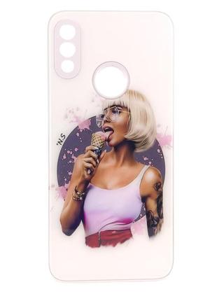 Чохол glass case для xiaomi note 9 / note 7 pro бампер white girl