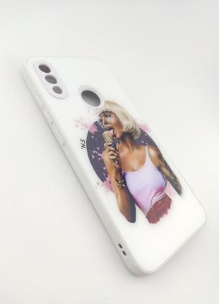 Чохол glass case для xiaomi redmi note 7 / note 7 pro бампер white girl2 фото