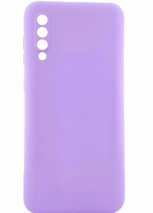 Чехол silicone case для glass case samsung galaxy a30s/a50/a50s pink / a505 бампер с микрофиброй сиреневый