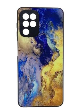Чехол glass case для samsung m32 / m325 бампер marble