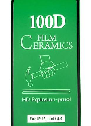 Гибкое защитное стекло ceramics film для apple iphone 13 mini керамическое противоударное черное