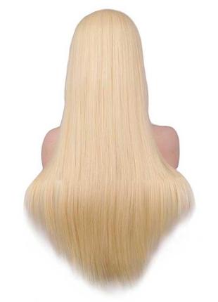 Парик ровный аниме c челкой "шатенка" - 70см - каштановый