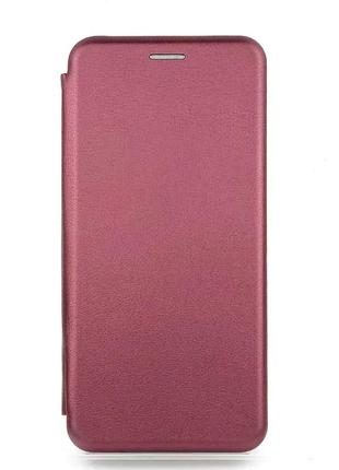 Чохол книжка premium для xiaomi redmi note 12 pro 4g на магніті з підставкою бордовий