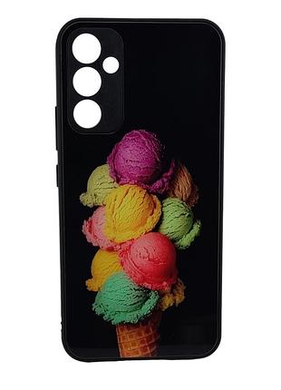 Чехол glass case для samsung a34 / a346  бампер black ice cream