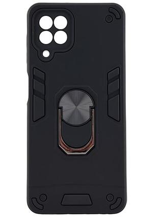 Протиударний чохол armored ring для samsung galaxy a22 / a225 з підставкою чорний