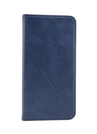 Чехол книжка business leather для xiaomi redmi note 12 pro 4g темно-синий