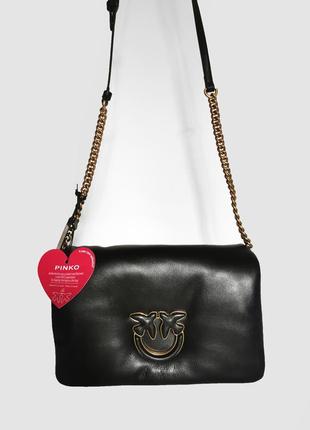 Роскошна сумка пуффер натуральна шкіра оригінал  шкіра nappa pinko