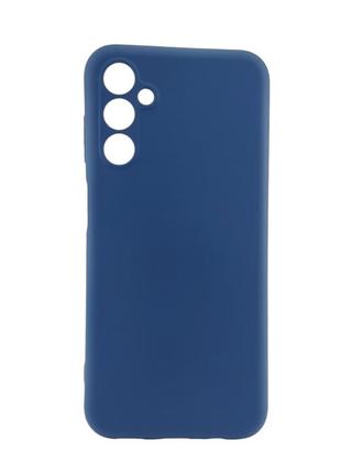 Чохол silicone case для телефона samsung galaxy m14 / m146 бампер із мікрофіброю темно-синій