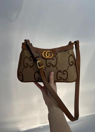 Сумка жіноча в стилі  gucci aphrodite shoulder bag brown textile gg7 фото