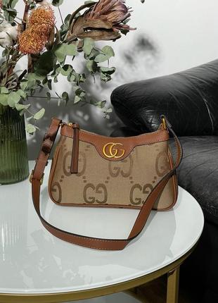 Сумка жіноча в стилі  gucci aphrodite shoulder bag brown textile gg8 фото