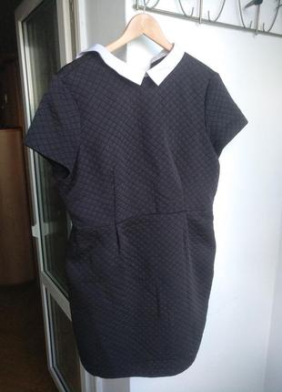 Стильное фактурное платье с карманами 16-18