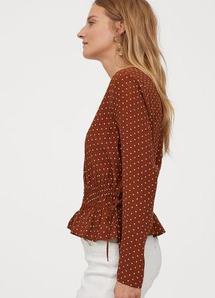 H&m блуза в горох, l