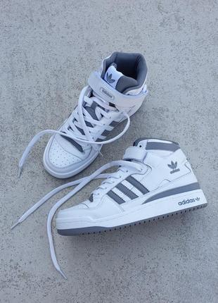 Чоловічі кросівки adidas forum high 
•white grey•