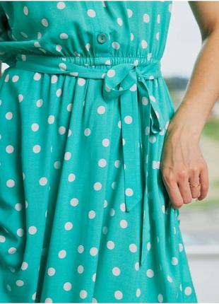 Летнее платье в горох на пуговицах 3925