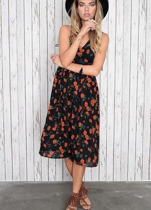 Платье в маках glamorous, шнуровка