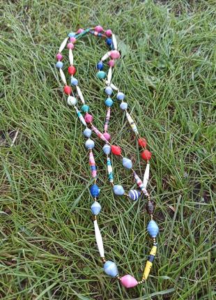 Африканское изделие, бумажные бусины, глянцевое ожерелье, кения украшение на шею ручная работа