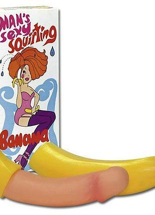 Сувенирный фаллоимитатор в банане - 18 см 2