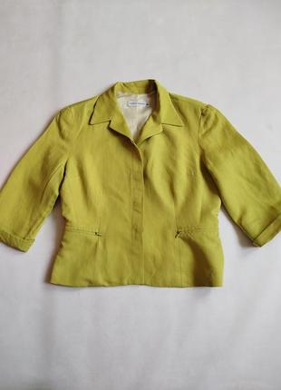 Patrick gerard. льняной пиджак укороченный. салатовый.