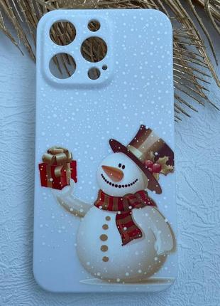 Чехол на для 13 про айфон iphone  . чехол силиконовый  для iphone 13 pro новогодние чехлы