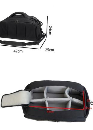 Сумка для фото-,відеотехніки універсальна велика 47x25x24см чорний ( код: ibf075b )10 фото