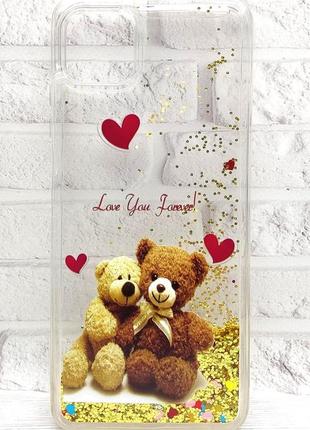 Чохол fluid glitter для samsung a22 5g / a226 бампер bear