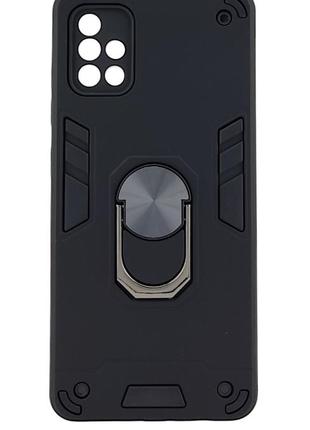 Противоударный чехол armored ring для samsung galaxy a51 / a515 с подставкой черный