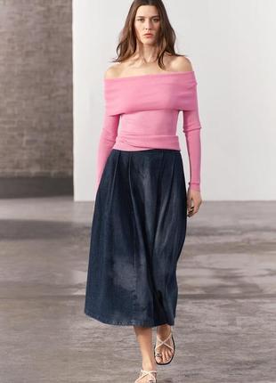 Джинсовая синяя юбка zara new