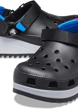 Crocs кроксы клоги сабо шлепки на платформе сандалии classic hiker clog black blue 206772