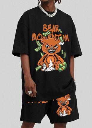 Чорний легкий чоловічий літній спортивний костюм