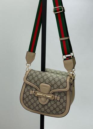 Сумка жіноча в стилі gucci lady web beige8 фото