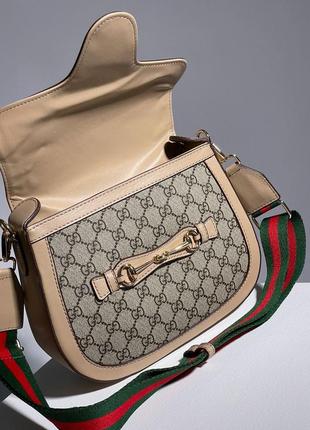 Сумка жіноча в стилі gucci lady web beige4 фото