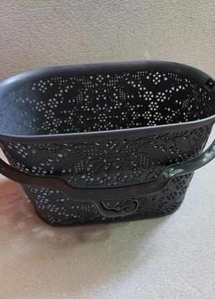 Кошик lace сірий 2,5л 23*15*13,5см, універсальний з ручкою