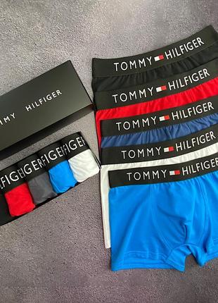Мужские трусы боксеры - набор в стиле tommy hilfiger 3 шт высокого качества