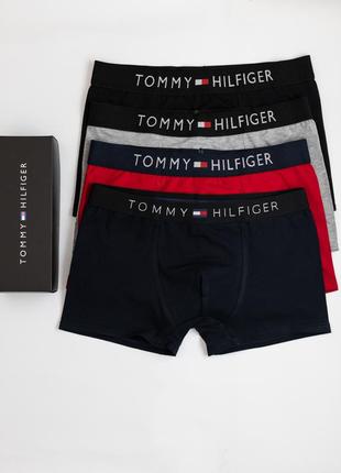 Мужские трусы боксеры - набор в стиле tommy hilfiger 3 шт высокого качества