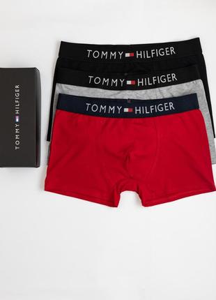 Мужские трусы боксеры - набор в стиле tommy hilfiger 3 шт высокого качества