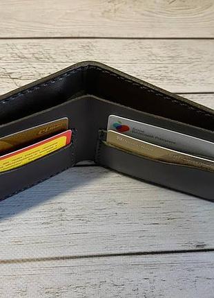 Кошелек кожаный мужской бифолд из натуральной кожи полностью ручной работы